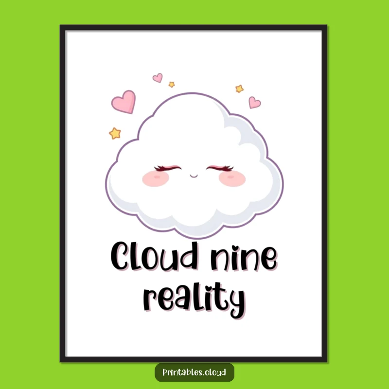 Funny Dreaming Cloud Poster: Sweet Sugar Plum Dreams Art, Whimsical Wall Decor