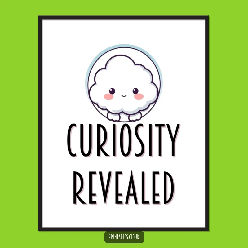 Funny Cloud Keyhole Poster: Curious Celestial Art for Intriguing Spaces
