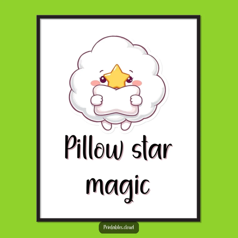 Funny Cloud Star Comfort Poster - Heartwarming Wall Art for Cozy Spaces