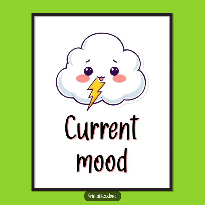 Funny Surprised Cloud Poster: Decorate with Electric Humor