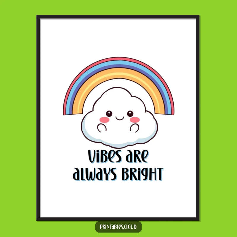Funny Happy Cloud Poster: Rainbow Art For A Hilarious Home
