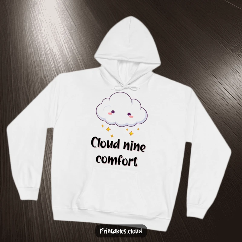 Funny dreaming cloud with stars drifting from edges hoodie, warm, magical, great funny gift.