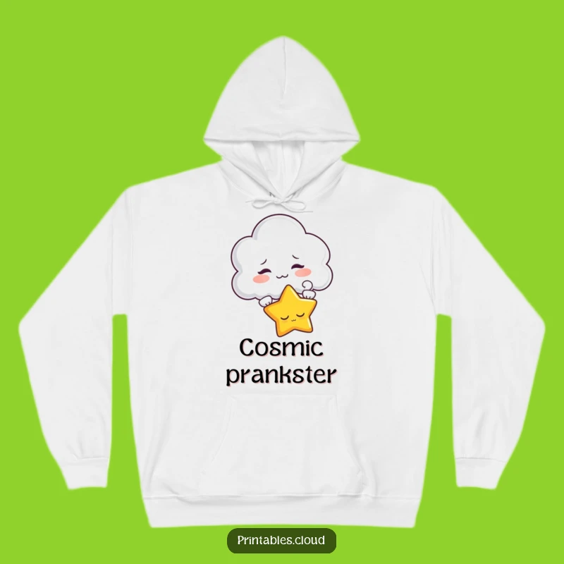 Cozy Funny Cloud Hoodie: Warm Teasing Star Design for Celestial Fans
