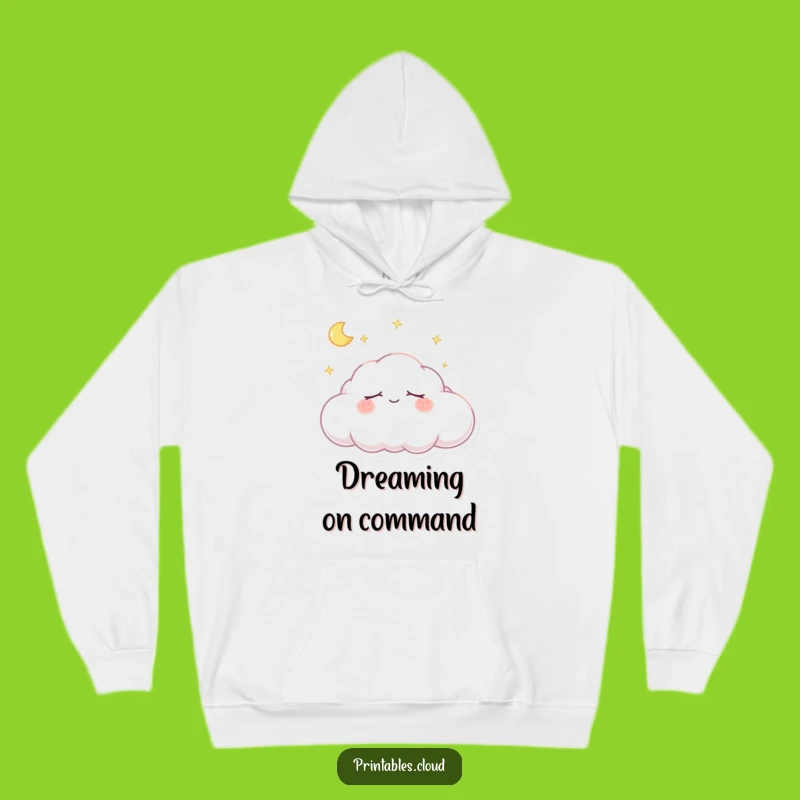 Cozy Funny Dreaming Cloud Hoodie - Sleepy Character Warmth Gift