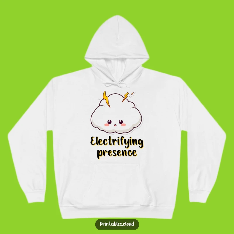 Cozy Funny Surprised Cloud Hoodie: Stay Warm and Electric with This Comical Apparel