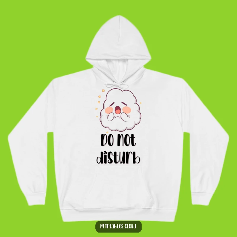 Funny Sleepy Cloud Hoodie: Cozy Yawning Character with Glowing Dust, Perfect Gift