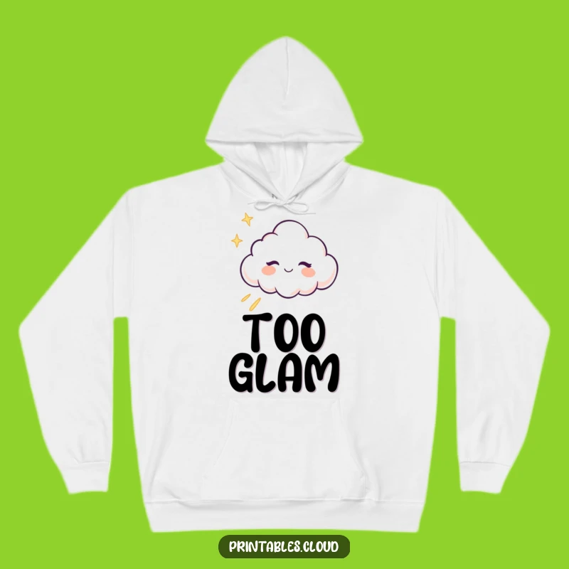 Funny Winking Cloud Hoodie: Cozy Cheeky Character with Glitter, Great Gift