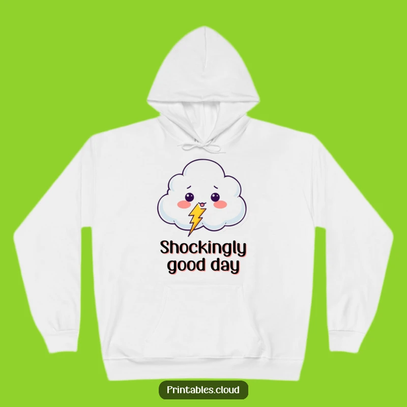 Funny Surprised Cloud Hoodie: Cozy Up with Electric Humor