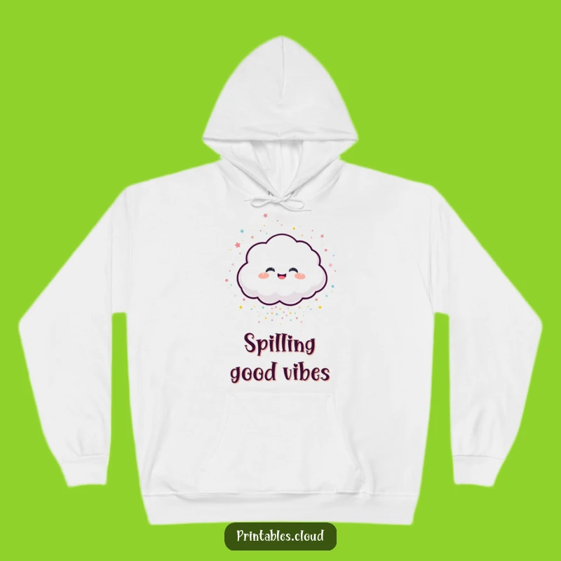 Funny Cozy Cloud Confetti Hoodie - Giggling Character Gift for Festive Comfort