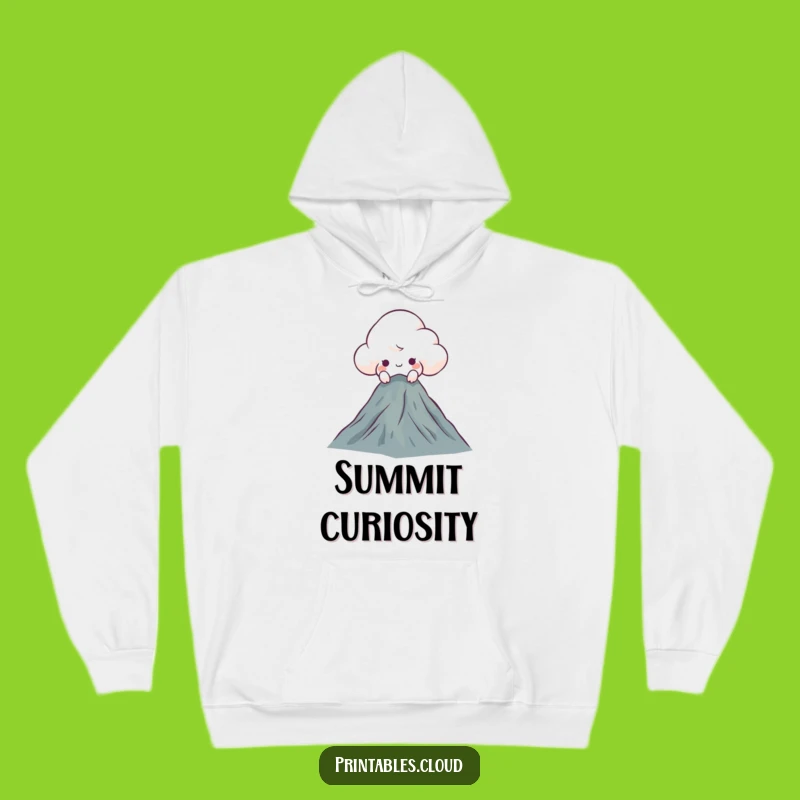 Funny Curious Cloud Hoodie: Cozy Up with Mountainous Humor