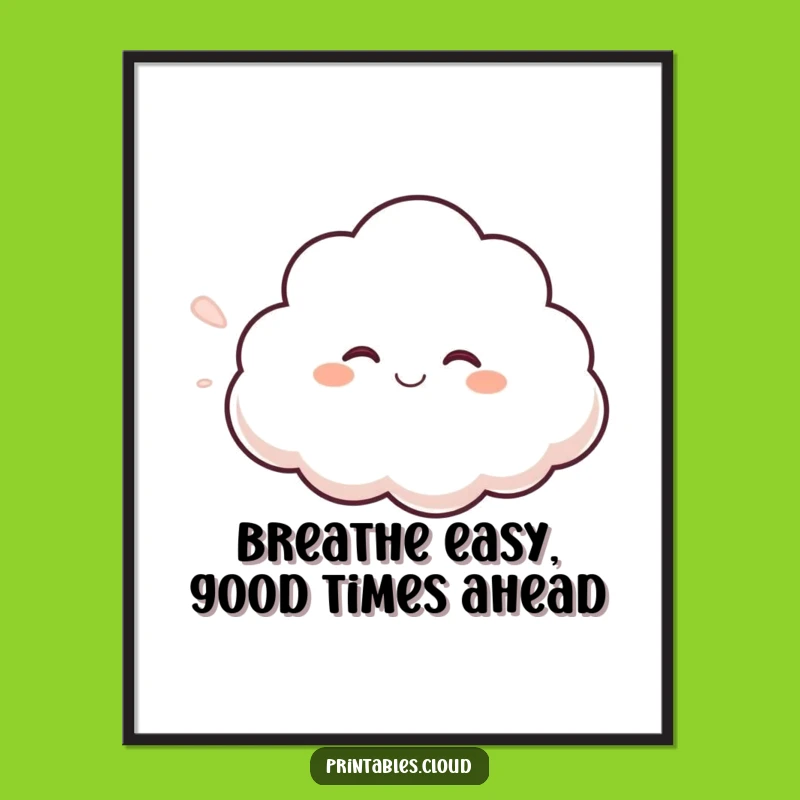 Free Printable Wall Art: Giggling Cloud - Funny Humorous Downloadable Art