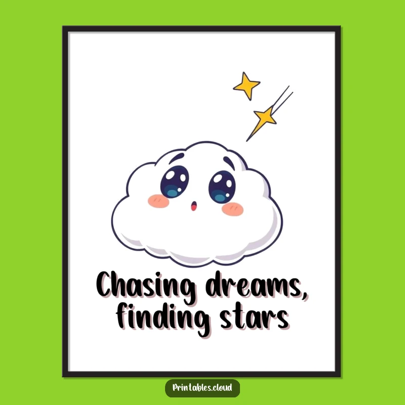 Cosmic Surprise Cloud Free Printable Wall Art Funny Downloadable Decor