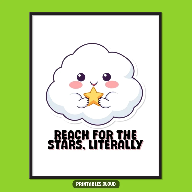 Smiling Cloud Star Offer- Free Printable Wall Art - Whimsical Downloadable Decor!