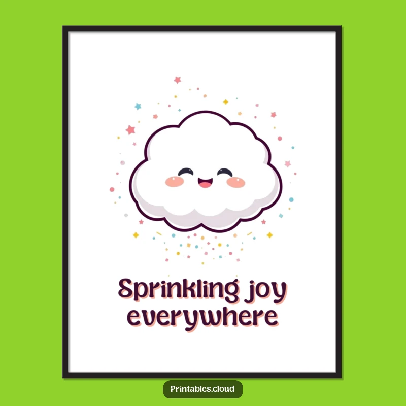 Free Printable Cloud Wall Art: Giggling Confetti Humorous Downloadable Art