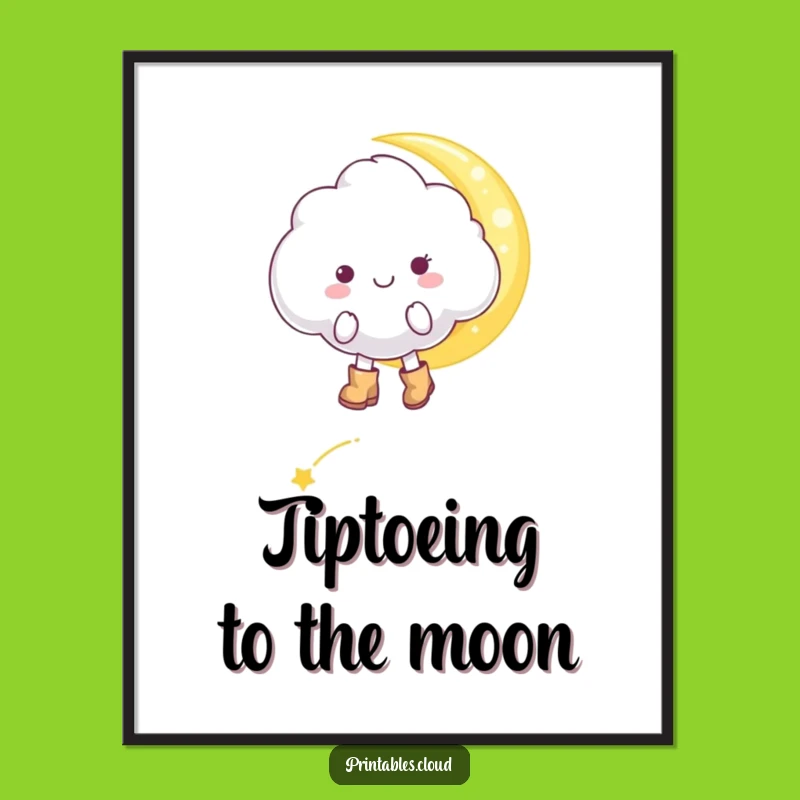 Whimsical Cloud Free Printable Wall Art Funny Downloadable Decor