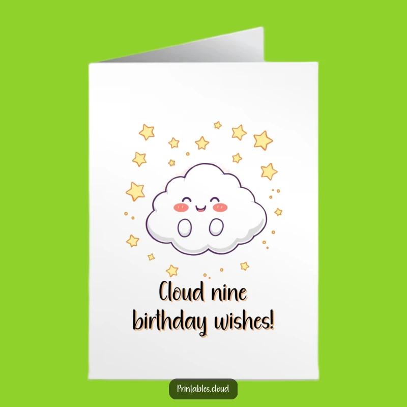 Free Printable Birthday Card - Happy Cloud Rolling Fun, Hilarious Downloadable Gift
