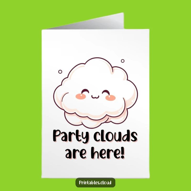 Giggling Cloud Free Printable Birthday Card Funny Downloadable Gift
