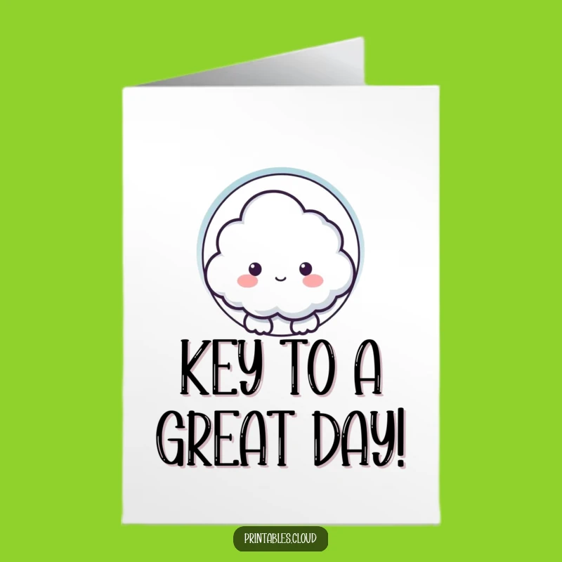 Free Printable Birthday Card: Keyhole Cloud Funny Downloadable Gift for the Curious
