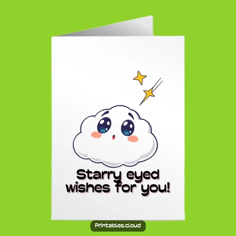 Surprised Cloud Free Printable Birthday Card Funny Downloadable Gift