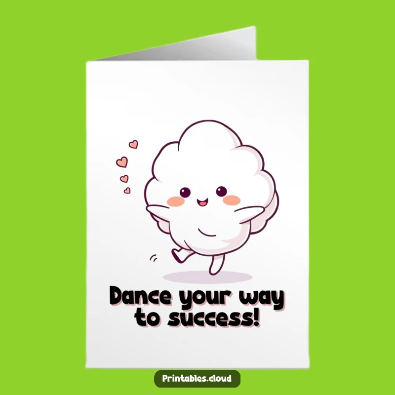 Free Printable Congrats Card: Dancing Cloud Happy Sighs Funny Success Downloadable