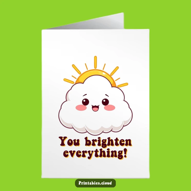 Free Printable Congrats Card: Sunshine Cloud Funny Downloadable Gift