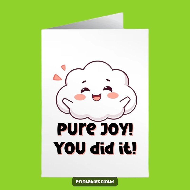 Free Printable Cloud Card: Joyful Sigh for Congratulations!