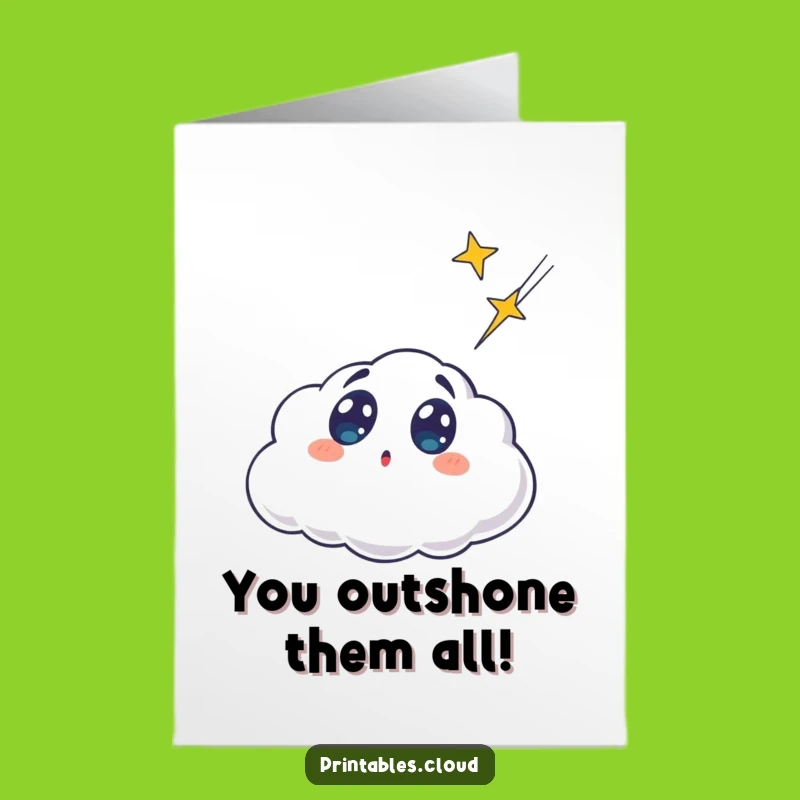 Wow! Surprised Cloud Free Printable Congrats Card Funny Downloadable Gift