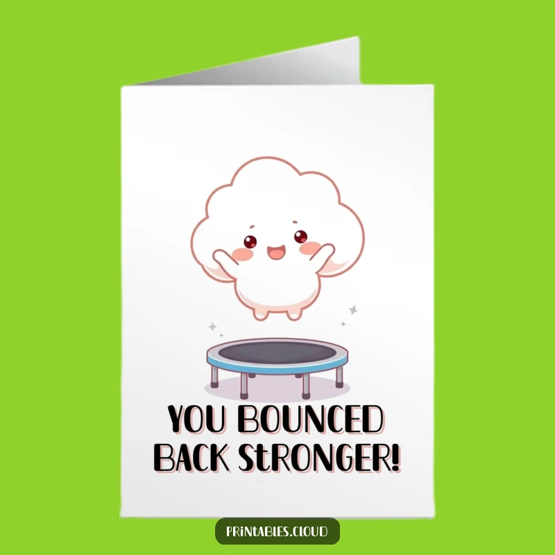Free Printable Congrats Card: Bouncing Cloud, Celebrate with Glee!