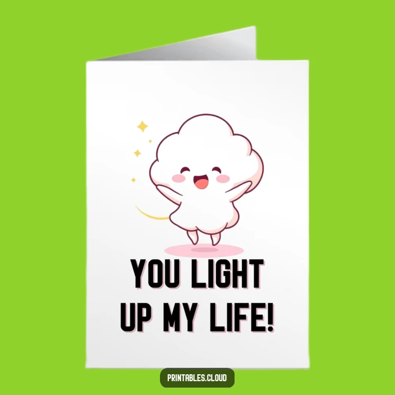 Free Printable Congrats Card: Dancing Cloud Celebration Funny Downloadable Gift for Big Wins