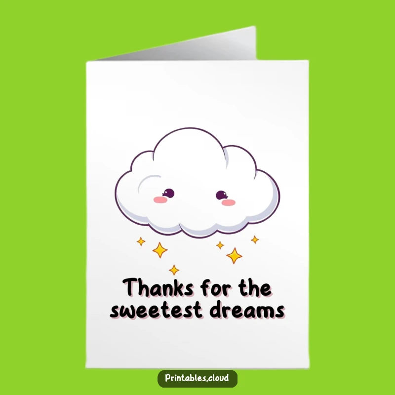 Free Printable Dreamy Cloud Thank You Card: Starry Gratitude - Funny Downloadable Gift
