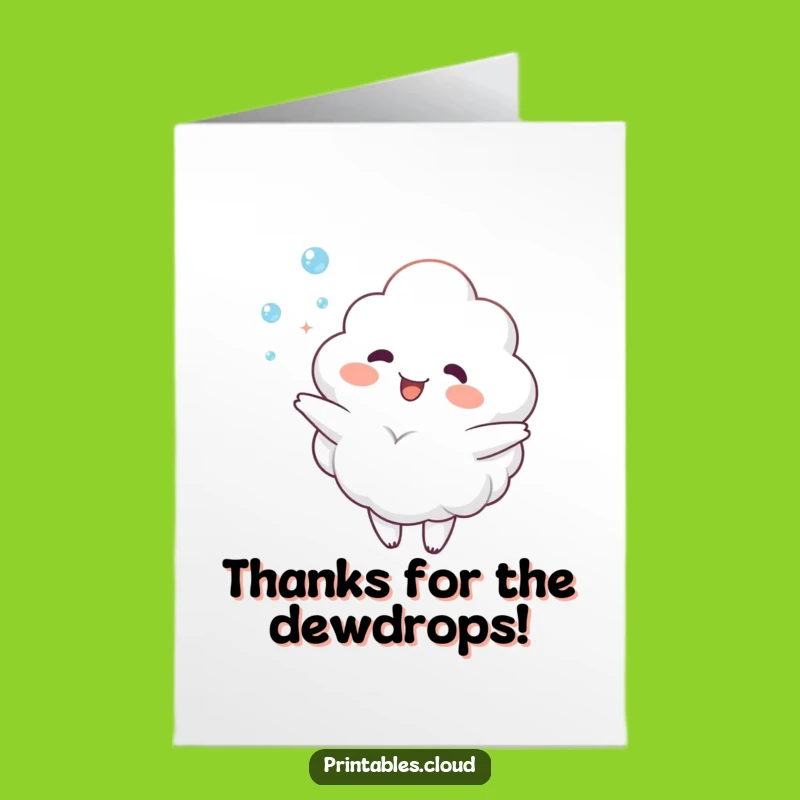 Free Printable Thank You Card: Happy Cloud Dewdrop Juggling Thanks