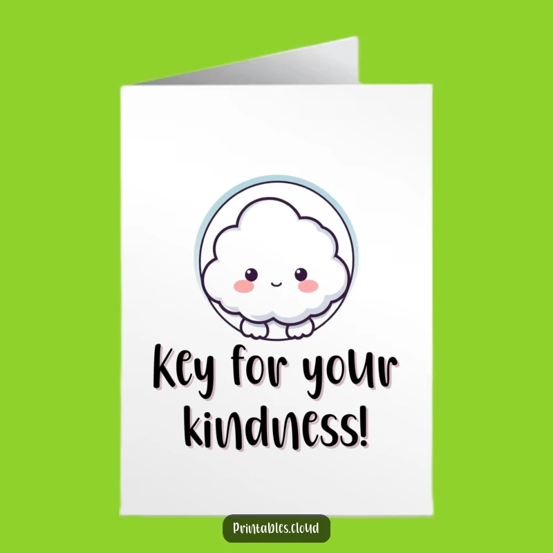 Free Printable Thank You Card: Keyhole Cloud Funny Downloadable Gift