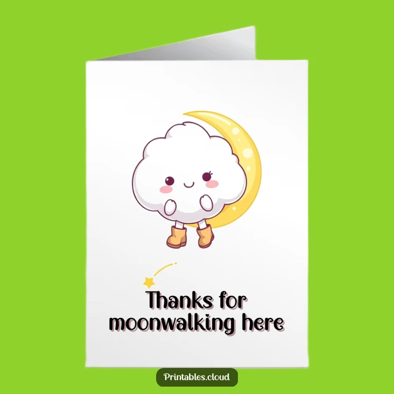 Magical Cloud Free Printable Thank You Card Funny Downloadable Gift