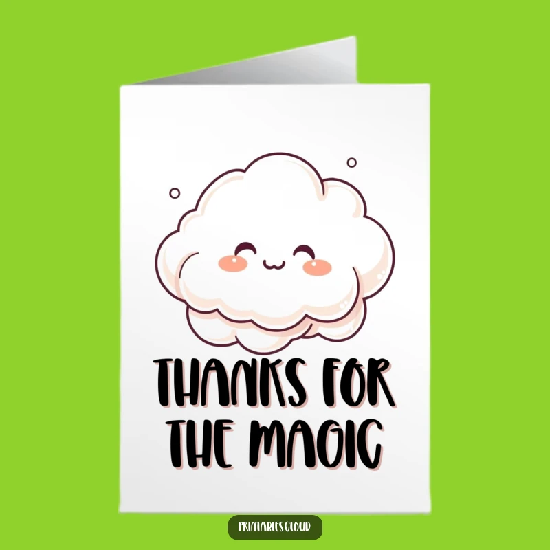 Playful Cloud Free Printable Thank You Card Funny Downloadable Gift