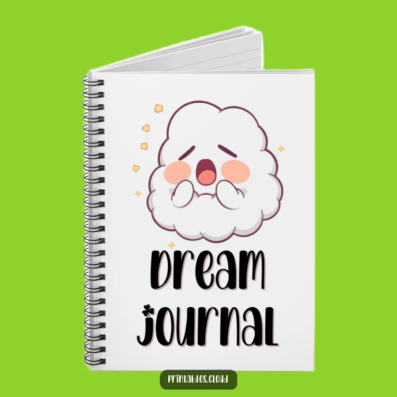 Funny Sleepy Cloud Notebook: Yawning Character, Glowing Dust Pages, Gift for Writers