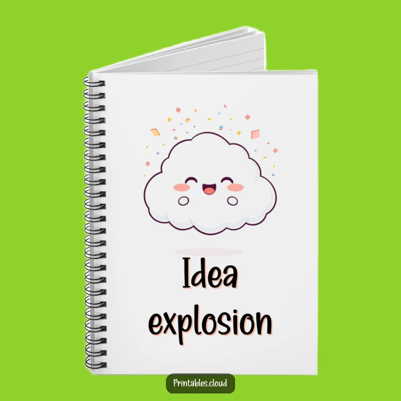Funny Cloud Confetti Notebook: Joyful Character, Light Particle Pages, Gift for Writers