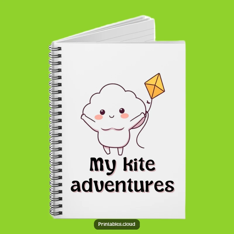 Funny Cloud Kite Rider Notebook - Capture Your Adventures in Style
