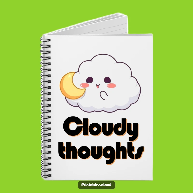 Funny Cloud Moon Catch Notebook: Jot Down Dreams, Perfect Funny Journal Gift