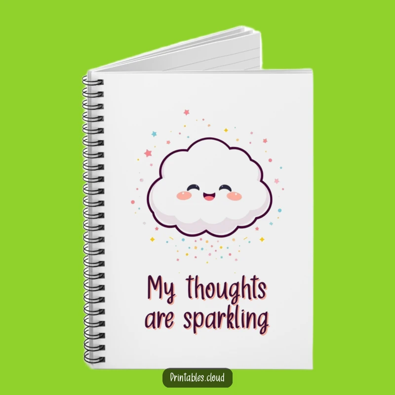 Funny Cloud Notebook - Giggling Confetti Character Journal Gift for Ideas