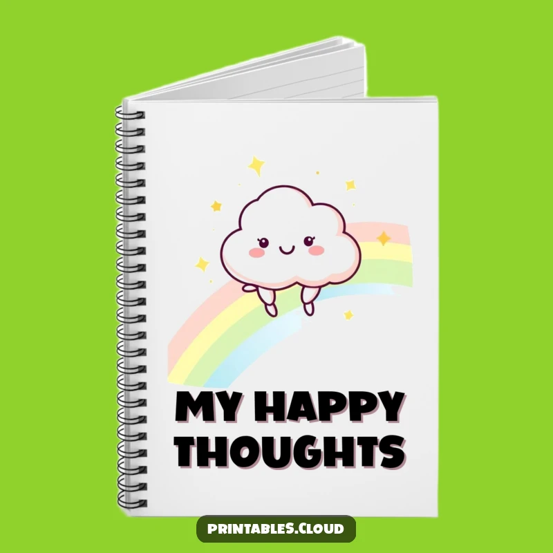Funny Cloud Rainbow Notebook: Jot Down Happy Thoughts Gift