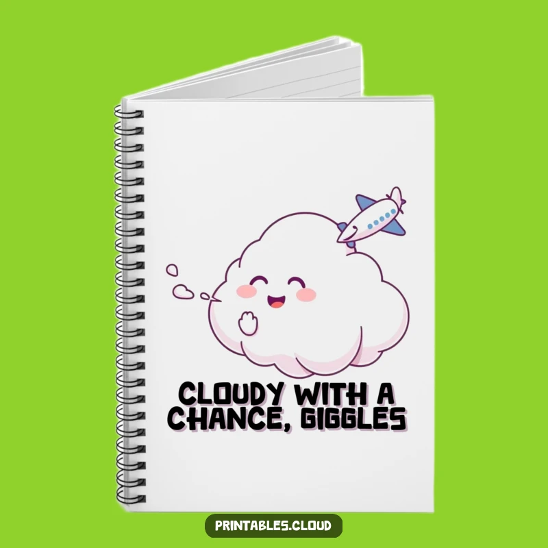 Funny Cloud Tickle Notebook: Giggling Character for Creative Notes