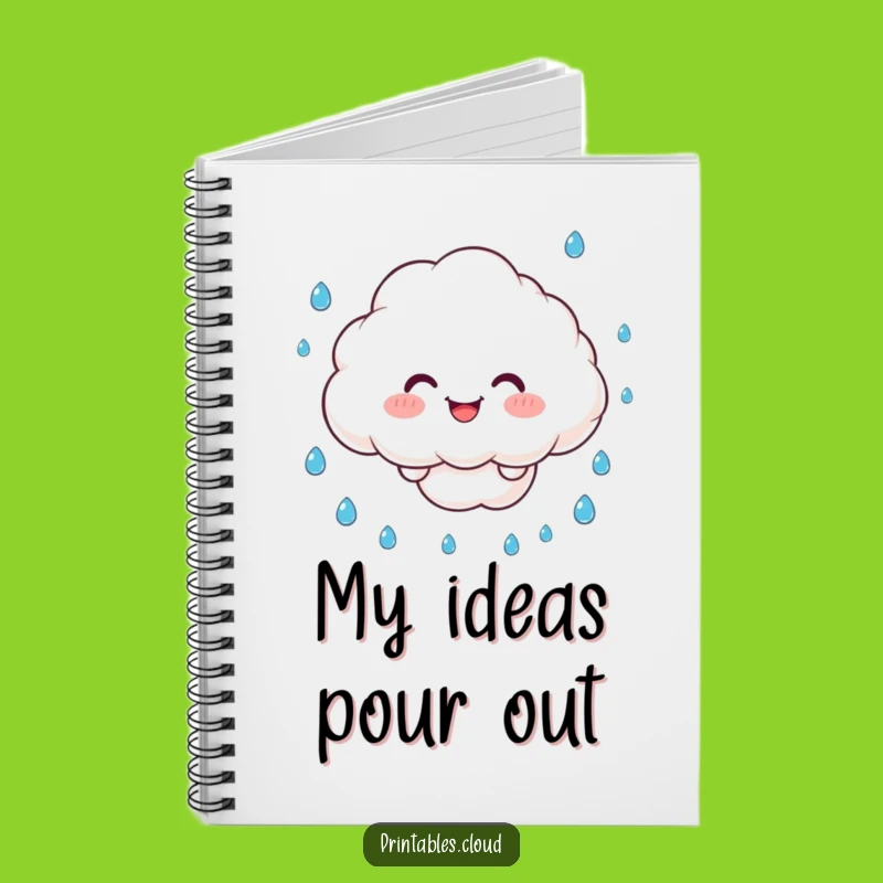 Funny Juggling Cloud Notebook: Happy Character for Rainy Notes