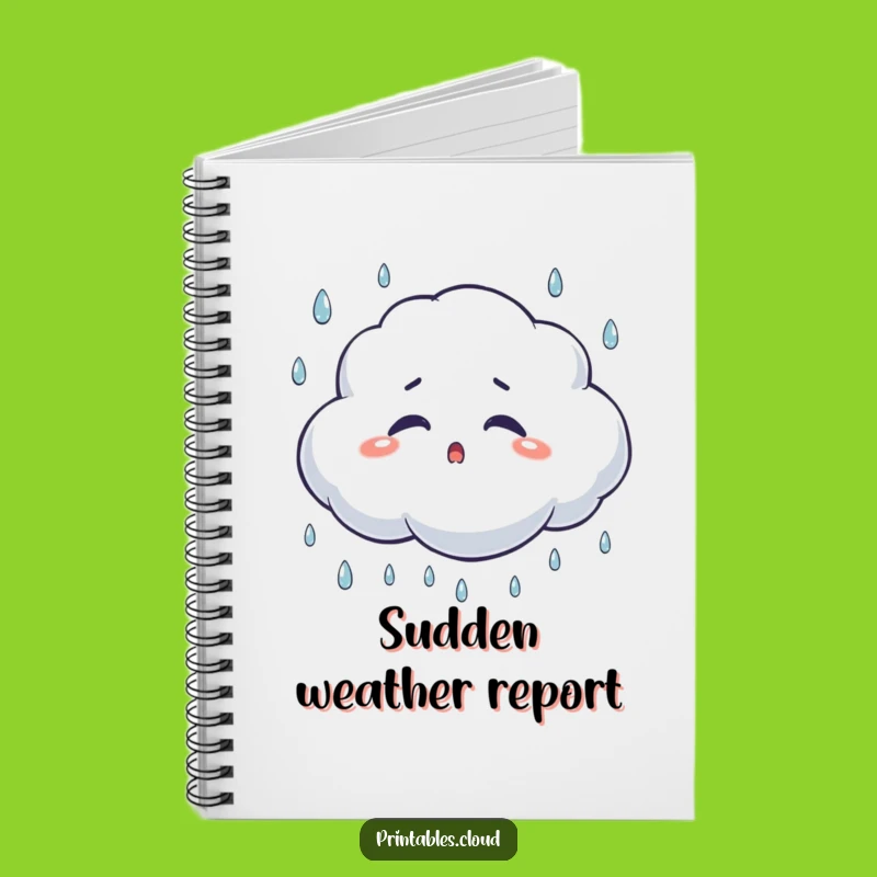 Funny Surprised Cloud Notebook: Jot Down Thoughts with a Smile