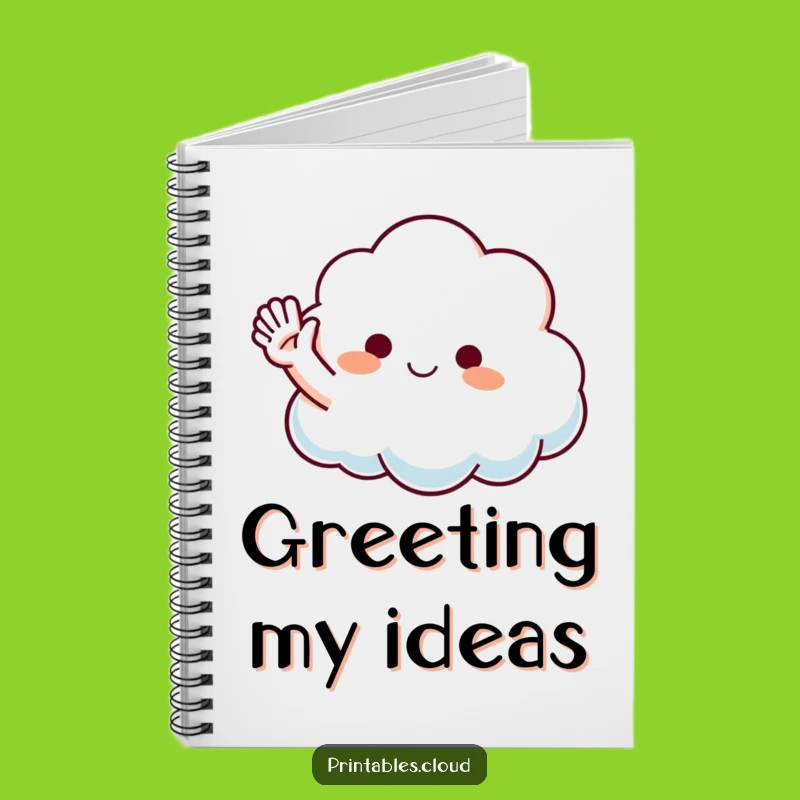 Funny Waving Cloud Notebook: Jot Down Ideas with a Smile
