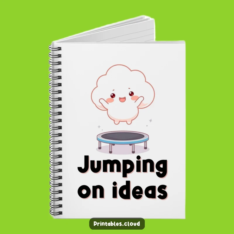 Funny Bouncing Cloud Notebook: Jot Down Ideas with Energetic Wit and Charm