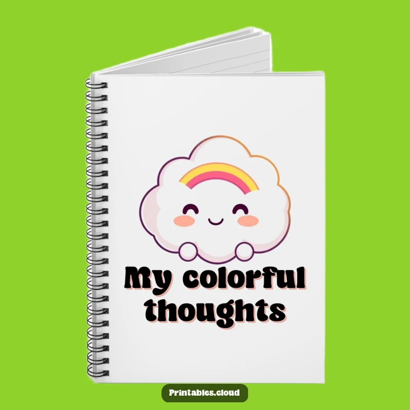 Funny Rainbow Cloud Notebook: Jot Down Happy Thoughts, Gift