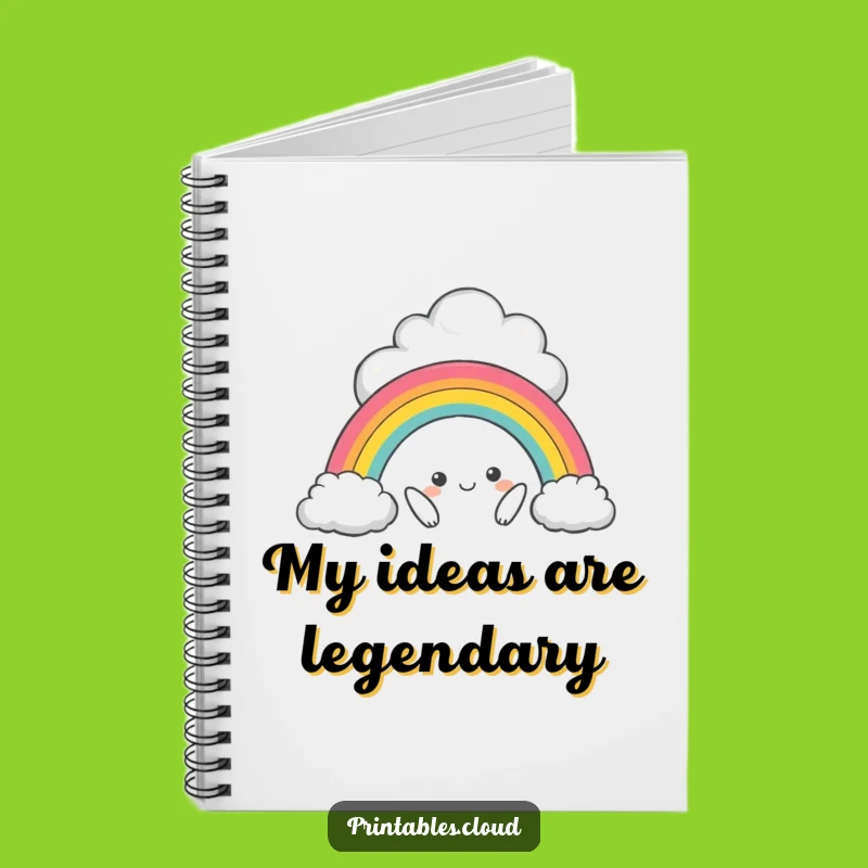 Funny Mischievous Cloud Rainbow Notebook, Capture Ideas with Humor
