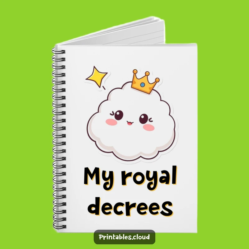 Funny Cloud Crown Notebook: Jot Down Surprises with a Shooting Star Cloud, Gift
