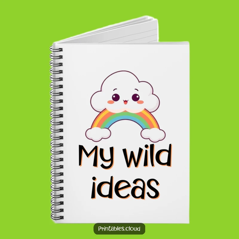 Funny Surprised Cloud Notebook: Peeking Over Rainbow, Whimsical Journaling, Ideal Funny Gift