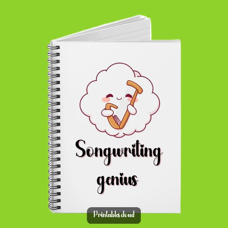 Funny Cloud Harp Notebook: Jot Down Ideas with Celestial Melodies